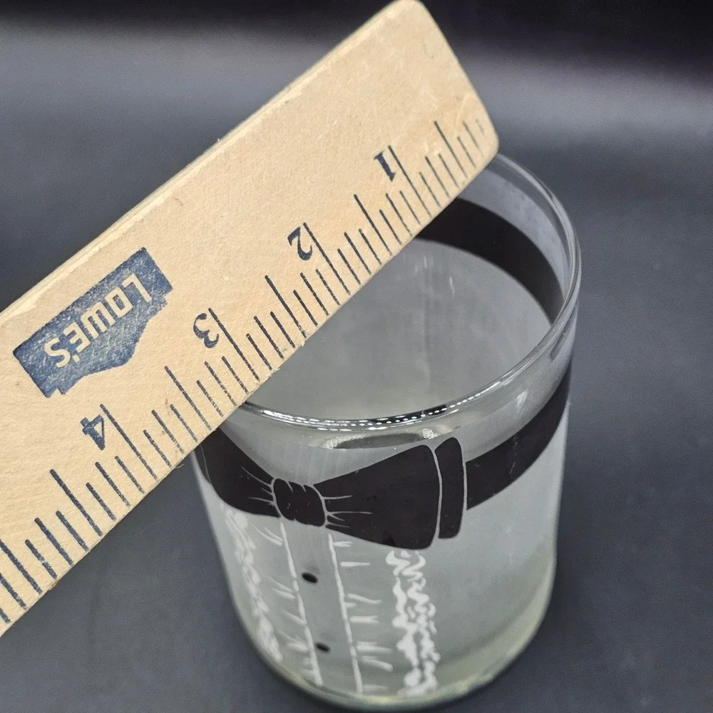 Vintage Culver Tuxedo Rocks Glass Mid Century Black Tie Cocktail‎ Barware